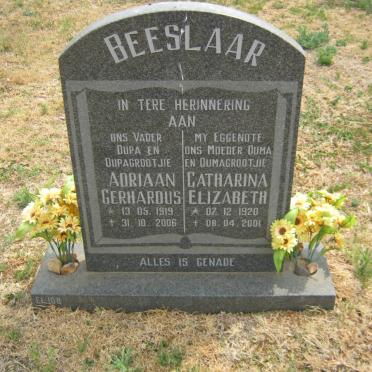 BEESLAAR Adriaan Gerhardus 1919-2006 &amp; Catharina Elizabeth 1920-2001