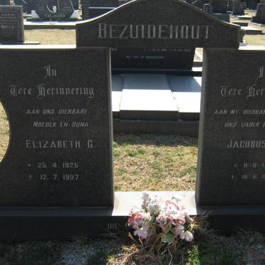 BEZUIDENHOUT Jacobus P. 1919-1984 &amp; Elizabeth G. 1925-1997