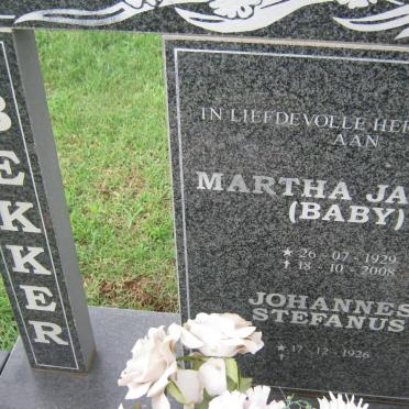 BEKKER Johannes Stefanus 1926- &amp; Martha Jacoba 1929-2008