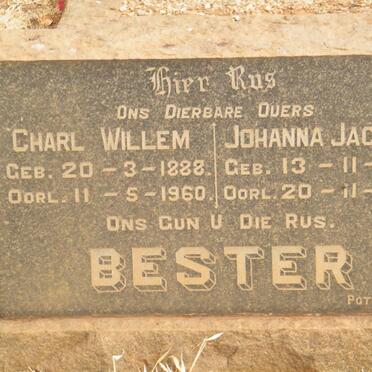 BESTER Charl Willem 1888-1960 &amp; Johanna Jacoba 1897-1953