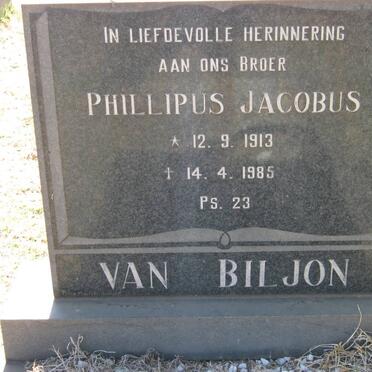 BILJON Phillipus Jacobus, van 1913-1985