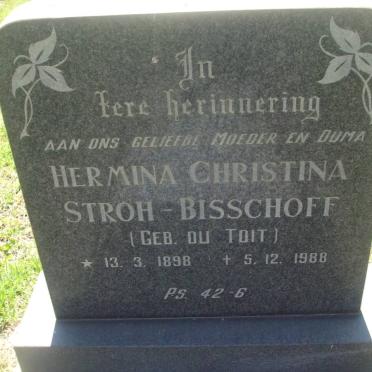 BISSCHOFF Hermina Christina, Stroh nee DU TOIT 1898-1988