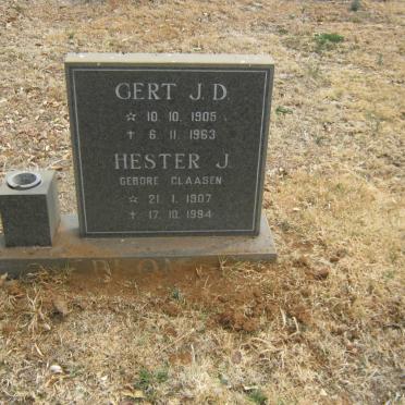 BLOM Gert J.D. 1905-1963 &amp; Hester J. CLAASEN 1907-1994