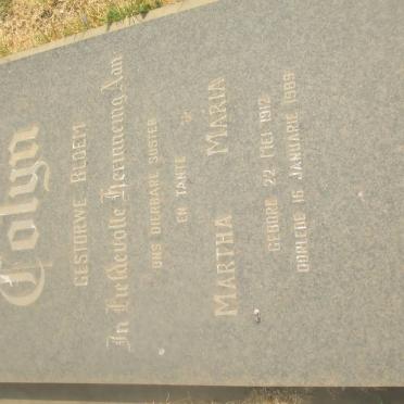 BLOEM Martha Maria formerly Colyn 1912-1989