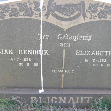 BLIGNAUT Jan Hendrik 1898-1961 &amp; Elizabeth J.M. 1882-1968