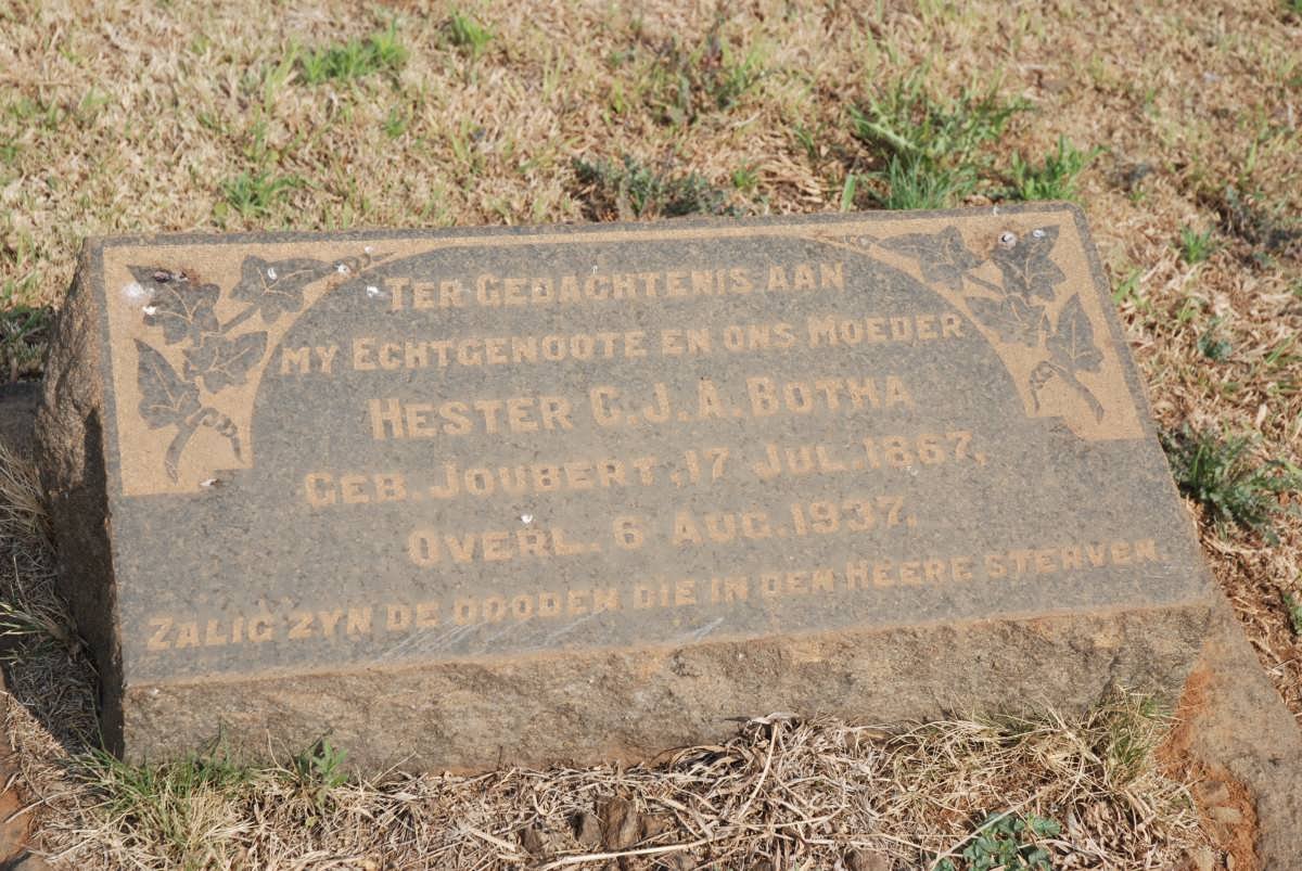 BOTHA Hester C.J.A. nee JOUBERT 1867-1937