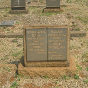 BOTHA Nicolaas Jacobus 1847-1937 &amp; Martha Jacoba VAN ROOYEN 1850-1938
