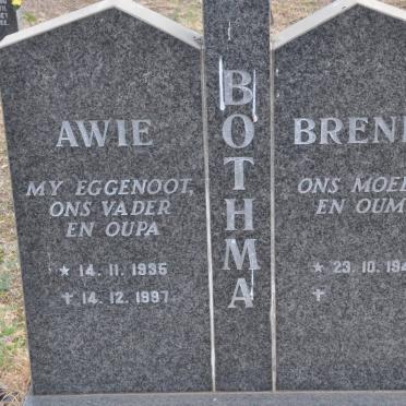 BOTHMA Awie 1935-1997 &amp; Brenda 1943-