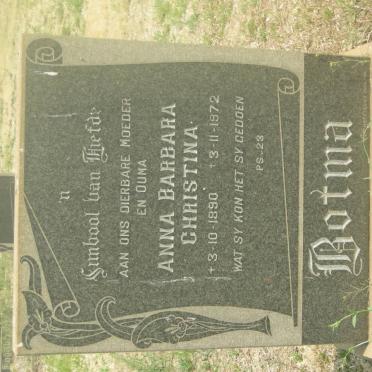 BOTMA Anna Barbara Christina 1890-1972