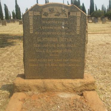BOTHA Gertruida nee JOOSTE 1925-1946