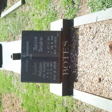 BOTES Barend Hendrik 1912-1991 &amp; Jacoba Johanna DU PLESSIS 1913-1987