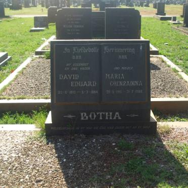 BOTHA David Eduard 1910-1964 &amp; Maria Coenradina 1910-1986