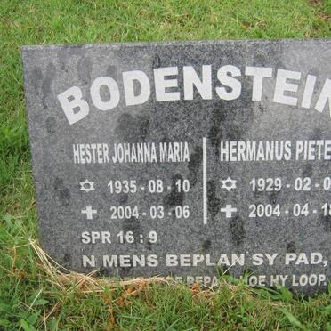 BODENSTEIN Hermanus Pieter 1929-2004 &amp; Hester Johanna Maria 1935-2004