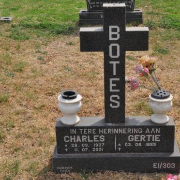 BOTES Charles 1937-2001 &amp; Gertie 1955-