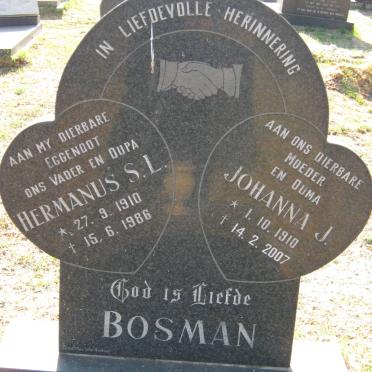 BOSMAN Hermanus S.L. 1910-1986 &amp; Johanna J. 1910-2007