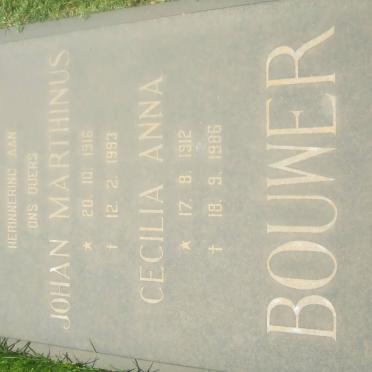BOUWER Johan Marthinus 1916-1993 &amp; Cecilia Anna 1912-1986