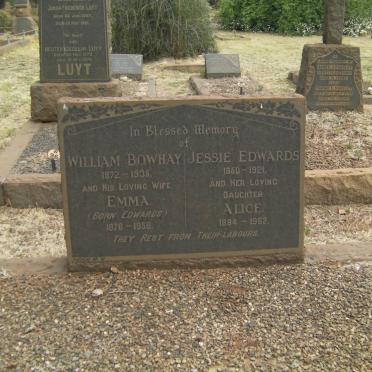 BOWHAY William 1872-1905 &amp; Emma EDWARDS 1876-1958 :: EDWARDS Jessie 1850-1921 :: EDWARDS Alice 1884-1962