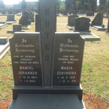 BOTES Daniel Johannes 1922-1984 &amp; Maria Gertruida 1926-2011