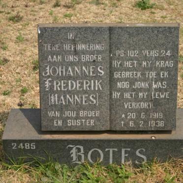 BOTES Johannes Frederik 1919-1938