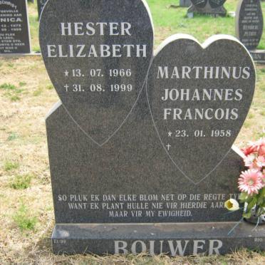 BOUWER Marthinus Johannes Francois 1958- &amp; Hester Elizabeth 1966-1999