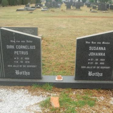 BOTHA Dirk Cornelius Petrus 1908-1978 &amp; Susanna Johanna 1923-1999