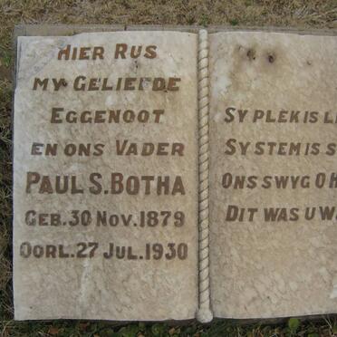 BOTHA Paul S. 1879-1930 &amp; Elizabeth S. 1875-1966