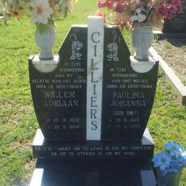 CILLIERS Willem Adriaan 1920-1994 &amp; Paulina Johanna SMIT 1923-2002