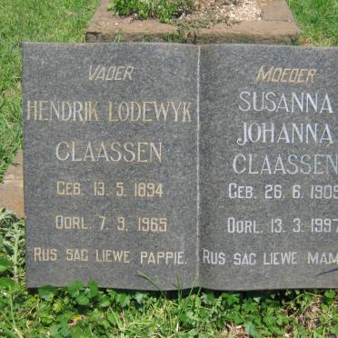 CLAASSEN Hendrik Lodewyk 1894-1965 &amp; Susanna Johanna 1909-1997