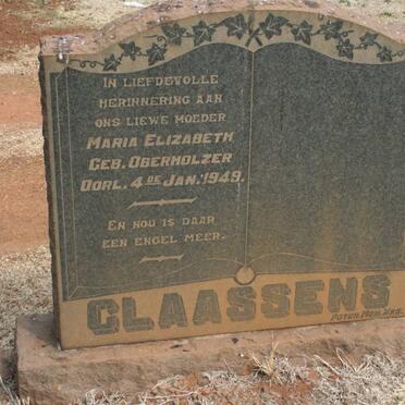 CLAASSENS Maria Elizabeth nee OBERHOLZER -1949