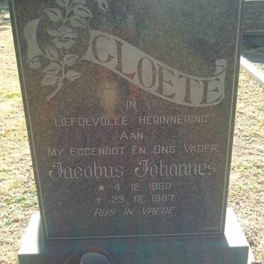 CLOETE Jacobus Johannes 1950-1987