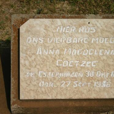 COETZEE Anna Magdelena nee ESTERHUIZEN 1875-1958
