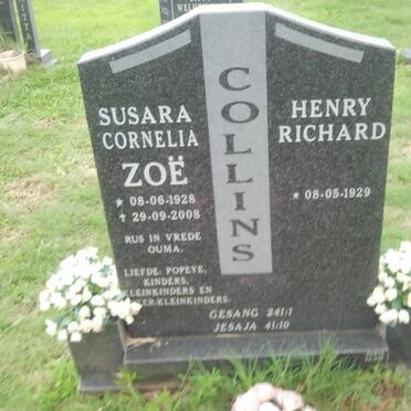 COLLINS Henry Richard 1929- &amp; Susara Cornelia 1928-2008