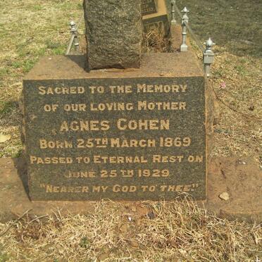 COHEN Agnes 1869-1929