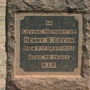 COXON Henry S. -1925