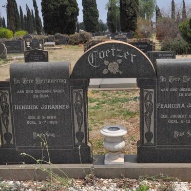 COETZER Hendrik Johannes 1886-1969 &amp; Francina Johanna C. JOUBERT 1882-1971