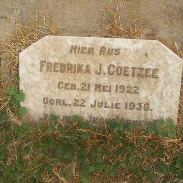 COETZEE Fredrika J. 1922-1930