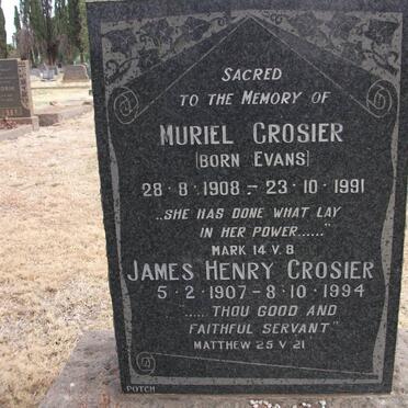 CROSIER James Henry 1907-1994 &amp; Muriel EVANS 1908-1991