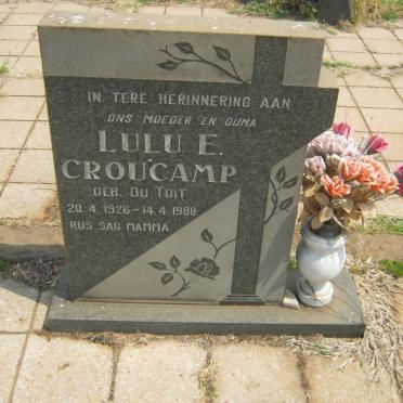 CROUCAMP Lulu E. nee DU TOIT 1926-1988