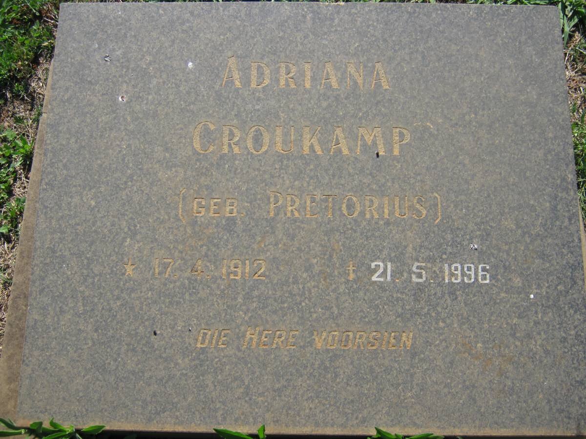 CROUKAMP Adriana nee PRETORIUS 1912-1996