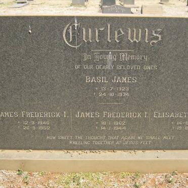 CURLEWIS James Fredrick I. 1862-1944 &amp; Elisabet Francina 1857-1943 :: Basil James 1923-1974