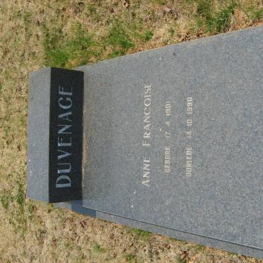 DUVENAGE Anne Francoise 1901-1990
