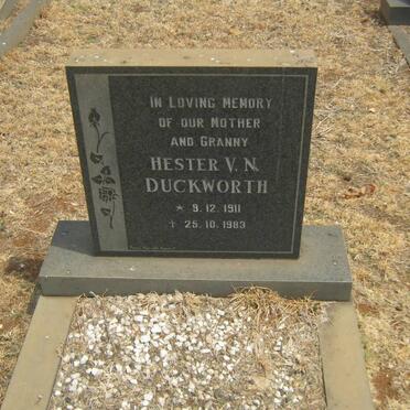 DUCKWORTH Hester V.N. 1911-1983