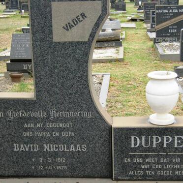 DUPPER David Nicolaas 1912-1978