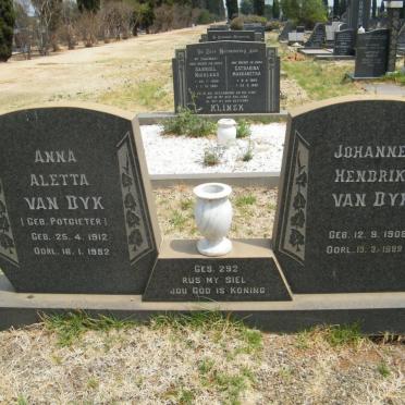 DYK Johannes Hendrik, van 1908-1989 &amp; Anna Aletta POTGIETER 1912-1982 