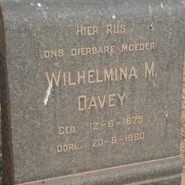 DAVEY Wilhelmina M. 1875-1960
