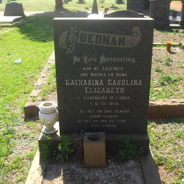 DEDNAM Catharina Carolina Elizabeth nee LIEBENBERG 1904-1978
