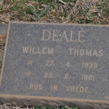 DEALE Willem Thomas 1939-1981