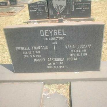 DEYSEL Frederik Francois 1888-1963 &amp; Maria Susanna 1891-1976 :: DEYSEL Maggel Gertruida Gedina 1918-1943