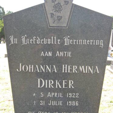 DIRKER Johanna Hermina 1922-1986