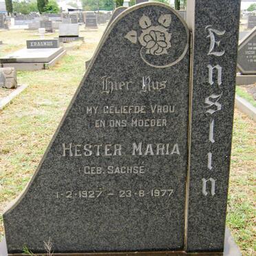 ENSLIN Hester Maria nee SACHSÉ 1927-1977